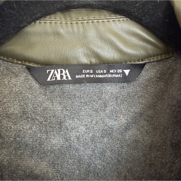 Zara Women’s Green Faux Leather Jacket - Picture 5 of 8